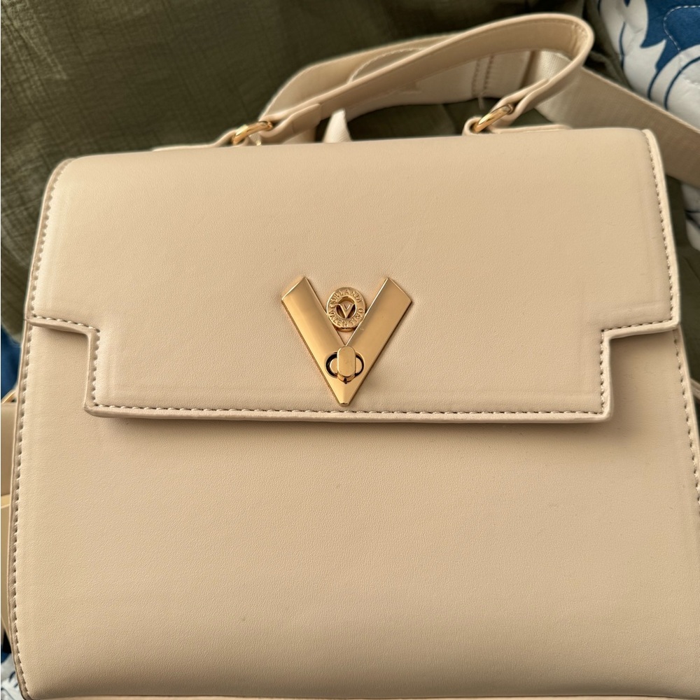Valentino Orlandi Cream Satchel with Gold Accents - Picture 5 of 5